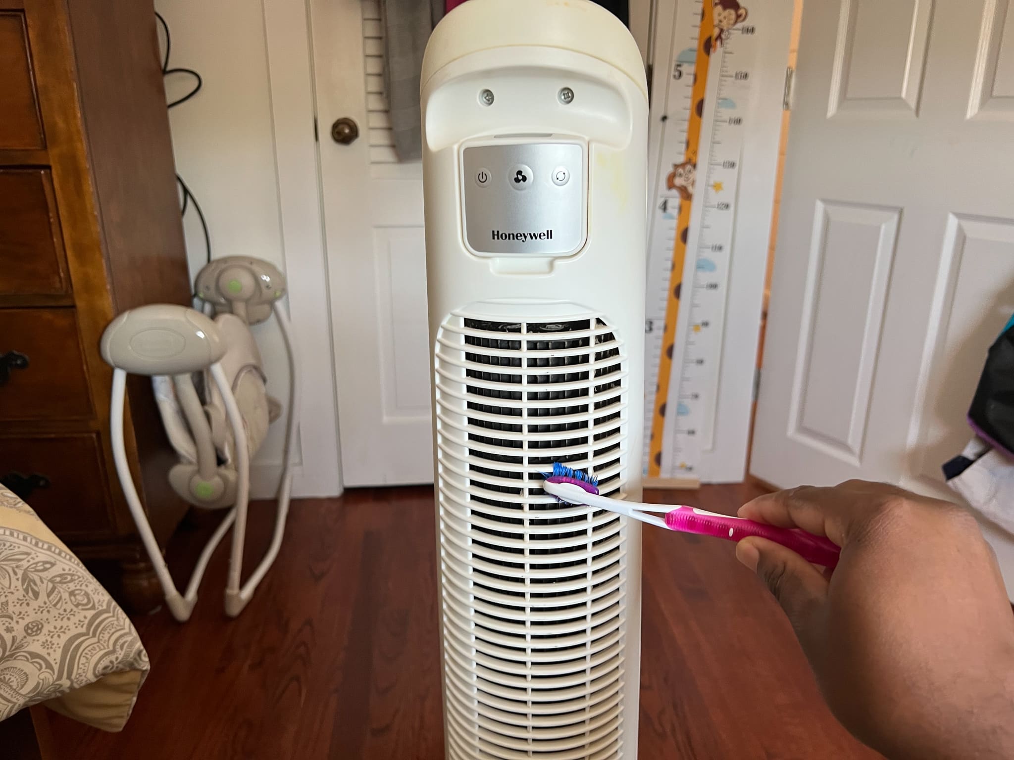 quietset honeywell tower fan cleaning with toothbrush