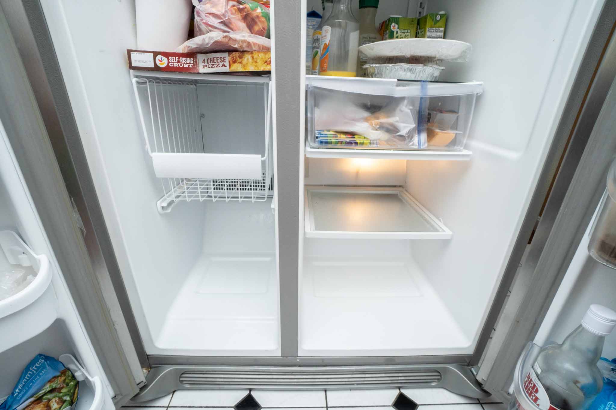 inside a clean freezer