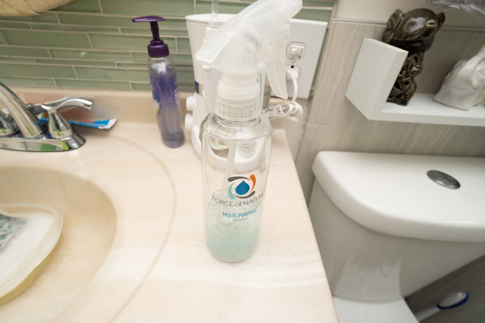 cleaning solution in spray bottle