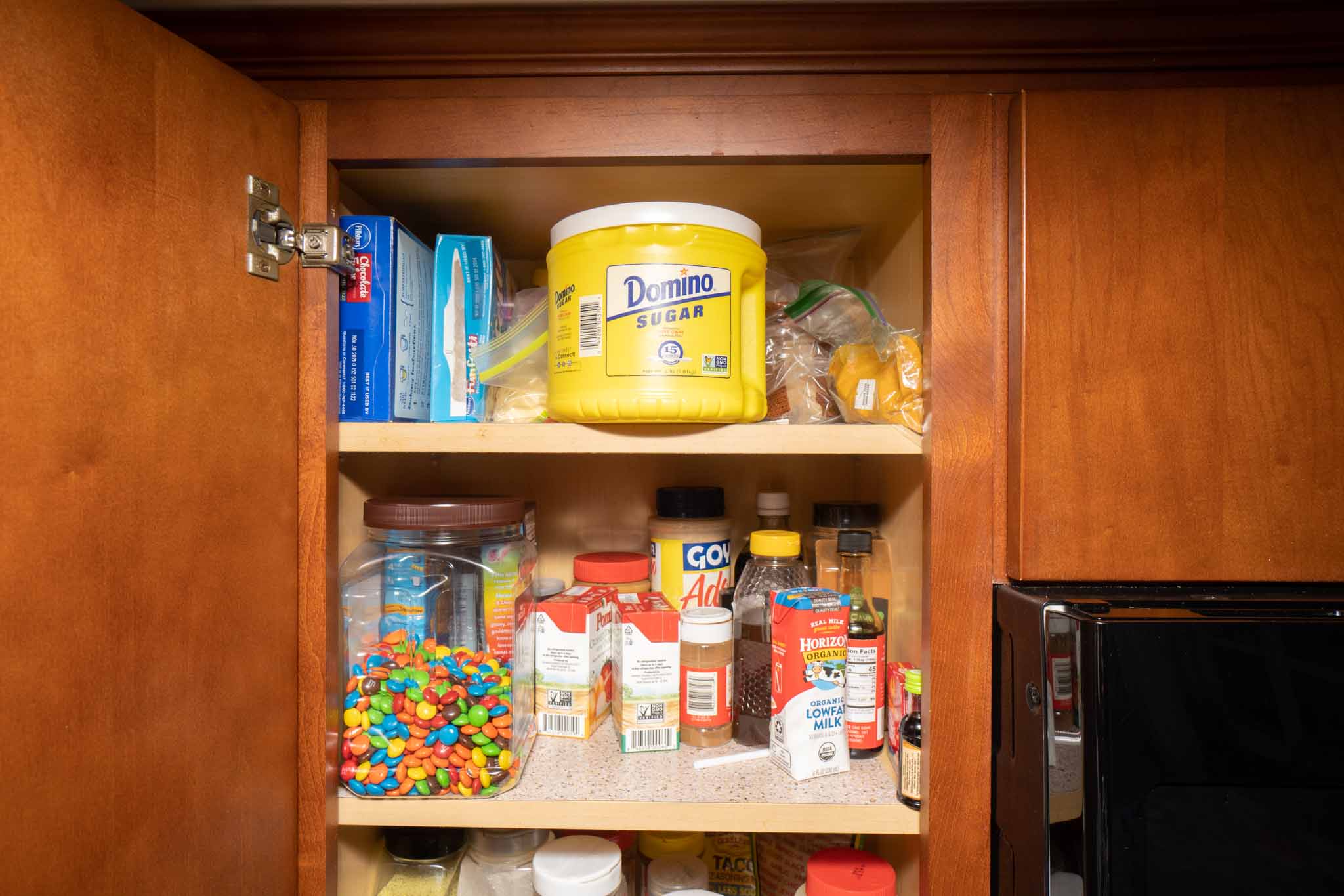 food items in cabinet