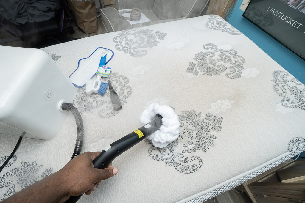 removing stain with steam cleaner