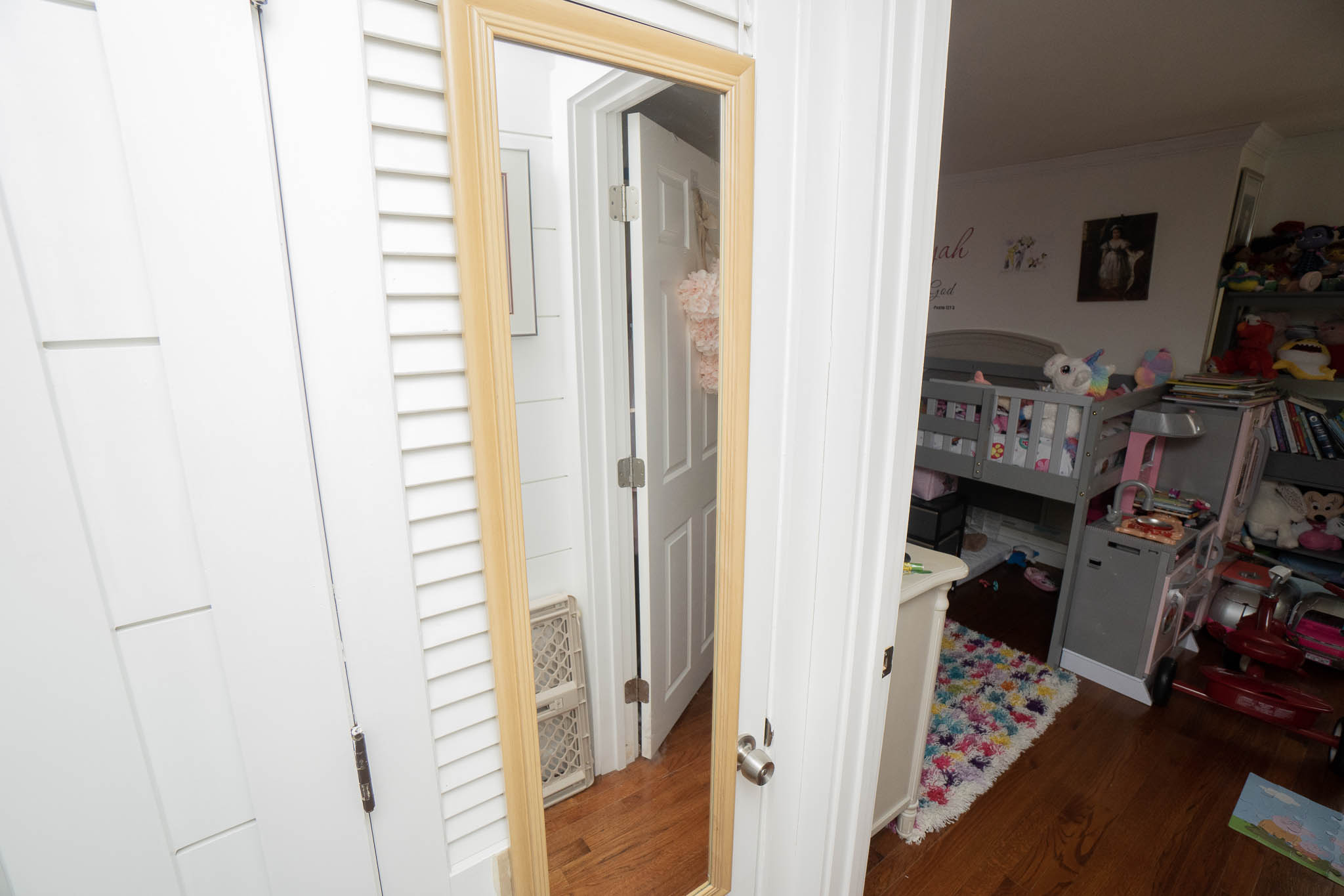 standing mirror in hallway