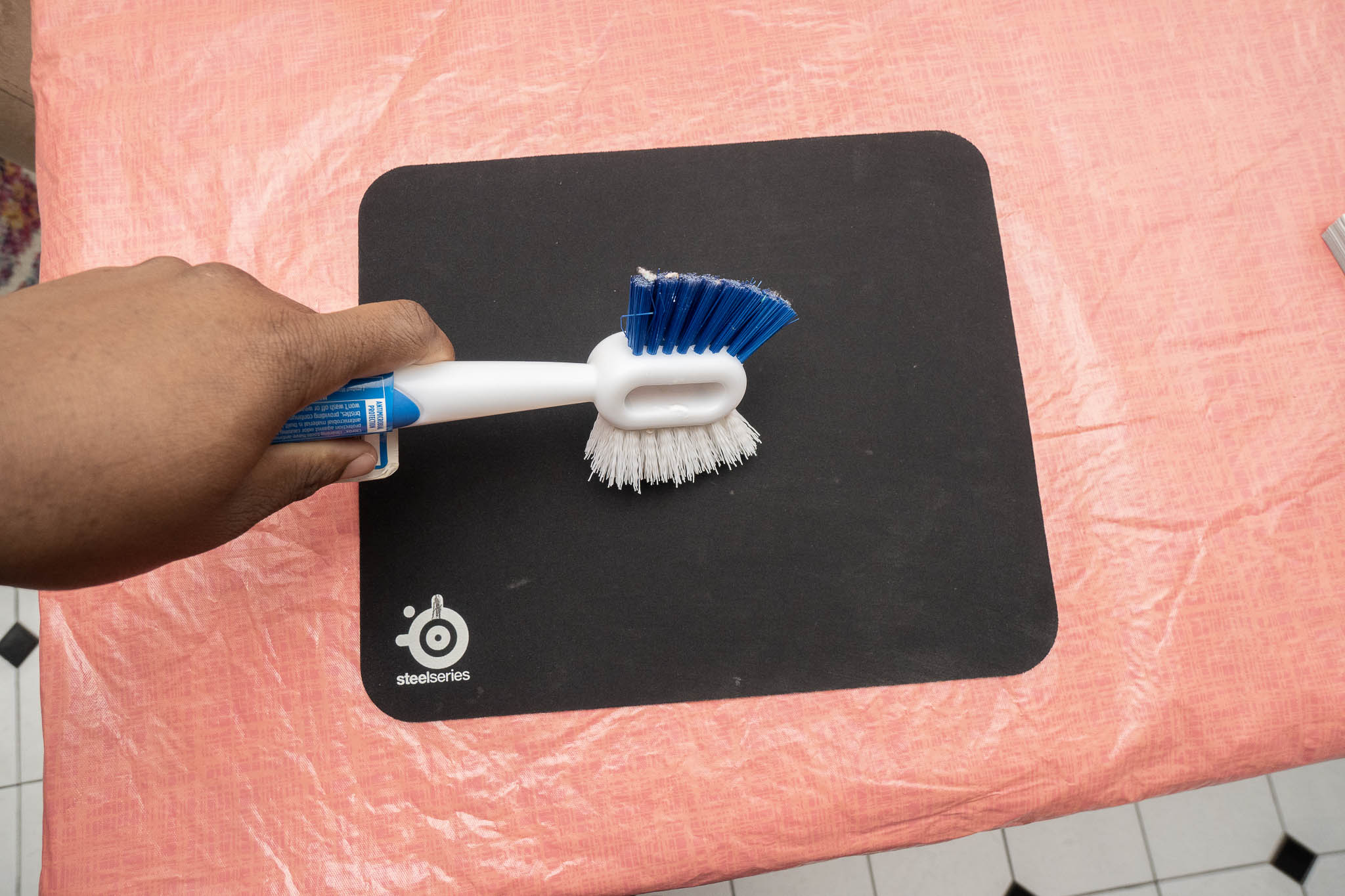 brushing mouse pad