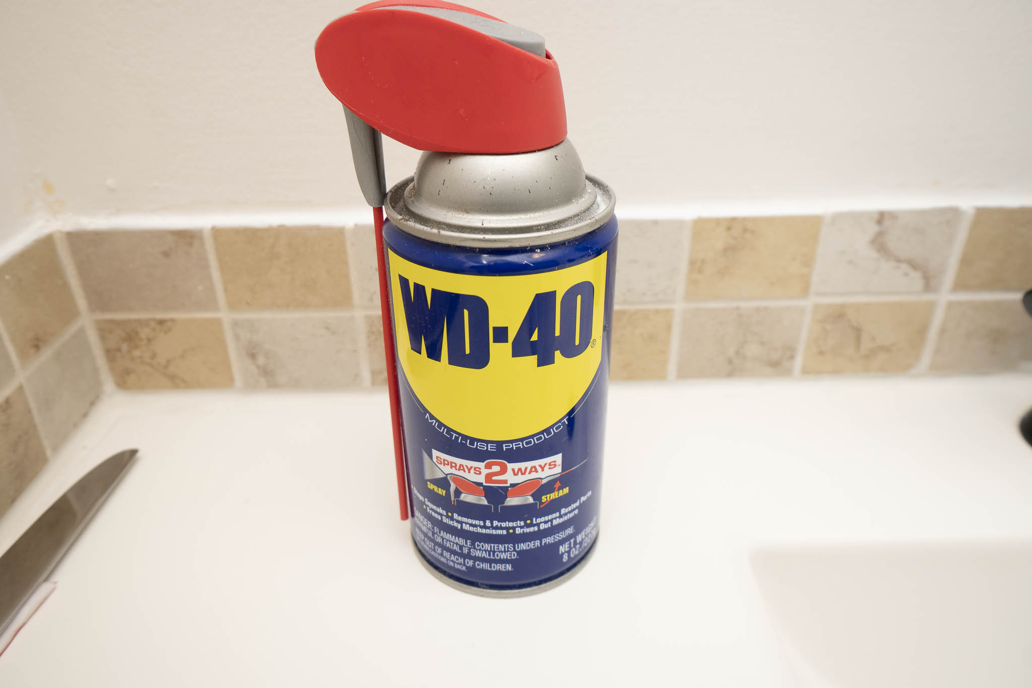 can of wd-40 on countertop