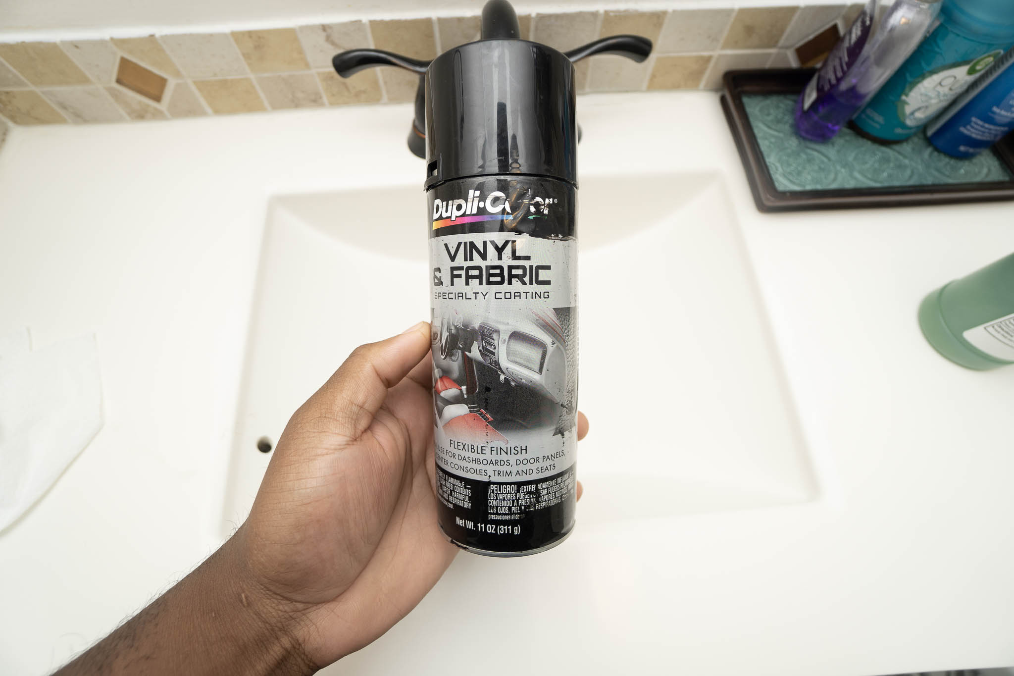 black spray paint can