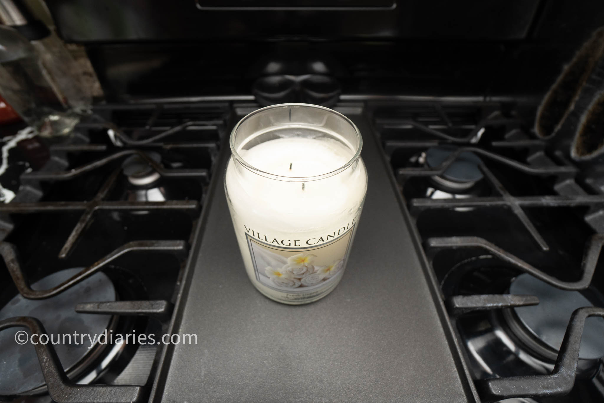 candle on stove top